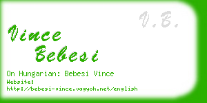 vince bebesi business card